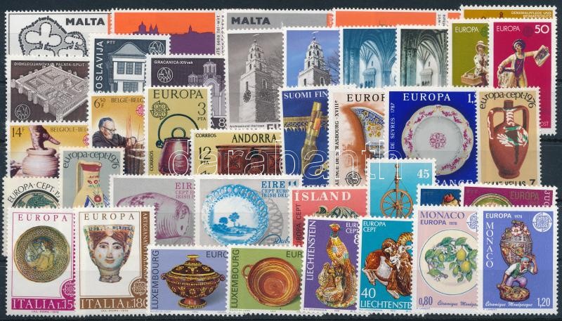 Europa CEPT + Európa motívum 1975-1976 23 klf sor + 4 klf önálló érték, Europa CEPT + Europe 1975-1976 23 sets + 4 stamps