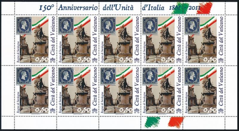 150 éves az olasz egység teljes kisívsor, 150th anniversary of Italian unity complete minisheet set