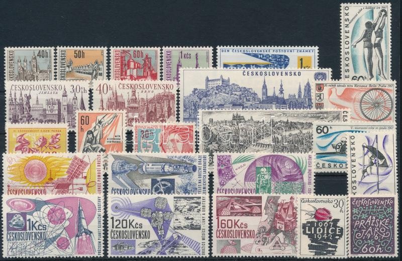1966-1967 8 klf sor +11 db önálló érték 2 stecklapon, 1966-1967 8 set + 11 stamps