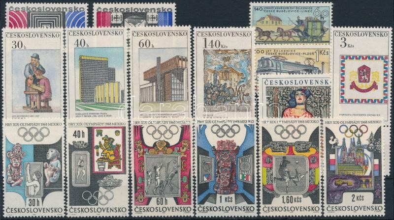 1967-1968 8 klf sor + 9 db önálló érték 2 stecklapon, 1967-1968 8 sets + 9 stamps