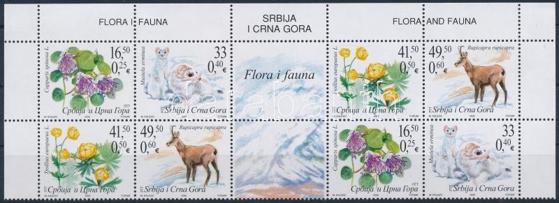 Növények és állatok ívsarki nyolcastömb, Fauna and flora corner block of 8