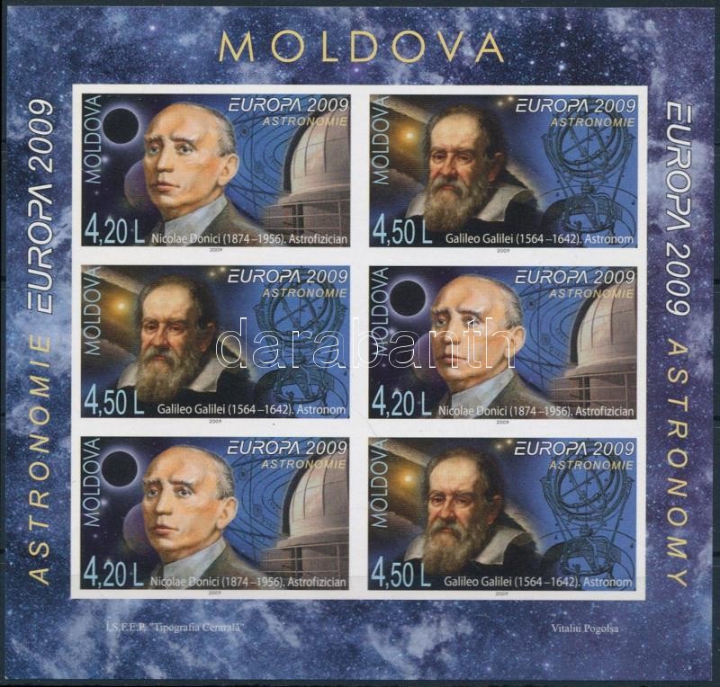 Europa CEPT, asztronómia bélyegfüzetlap, Europa CEPT, astronomy stamp booklet