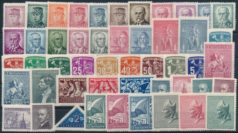 1945-1947 49 klf bélyeg + 2 klf blokk, 1945-1947 49 stamps + 2 blocks