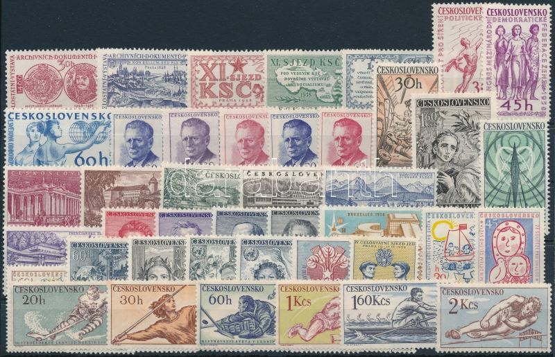1958-1959 42 stamps, 1958-1959 42 klf bélyeg, közte sorok