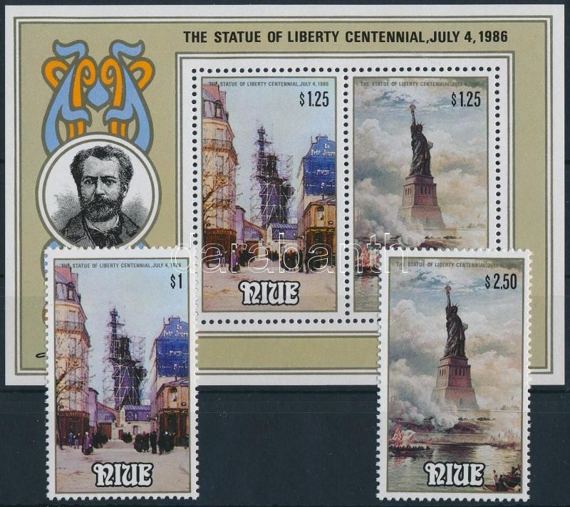 Statue of Liberty set + block, 150 éves a Szabadságszobor sor + blokk