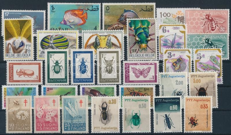 Animals (fish, insects) 31 stamps, Állatok (halak, rovarok) motívum 31 db bélyeg