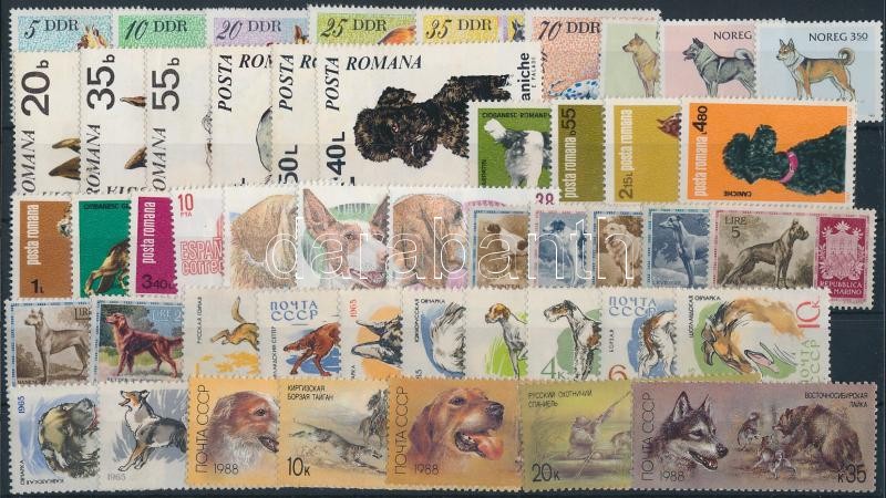 Dog 1956-1988 7 sets + 7 stamps, Kutya motívum 1956-1988 7 klf sor + 7 klf önálló érték