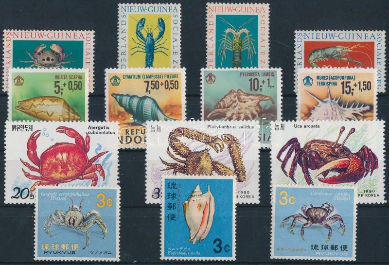 1962-1990 Tengeri állatok 14 klf bélyeg, 1962-1990 Sea animals 14 diff stamps