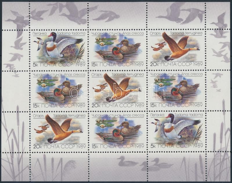 Ducks and geese mini sheet, Kacsák és libák kisív