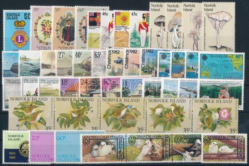 1980-1983 48 stamps, 1980-1983 48 db klf bélyeg, közte teljes sorok és összefüggések