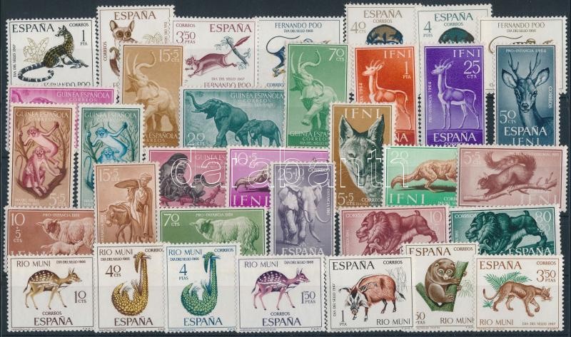 1951-1967 Animals 34 stamps, 1951-1967 Állat motívum összeállítás 34 klf bélyeg