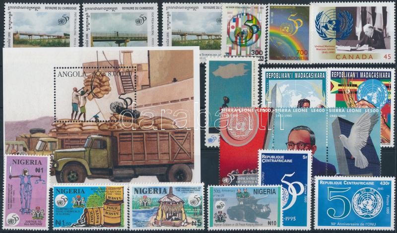 1995-1996 UNO 5 sets + 1 block + 3 stamps, 1995-1996 ENSZ motívum 5 db sor + 1 blokk + 3 db önálló érték