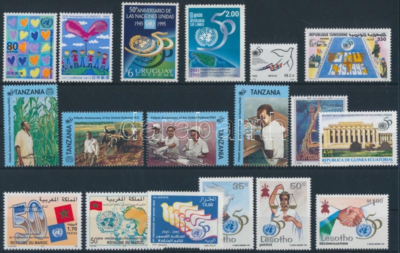 UNO 4 sets + 7 stamps, ENSZ motívum 4 db sor + 7 klf önálló érték