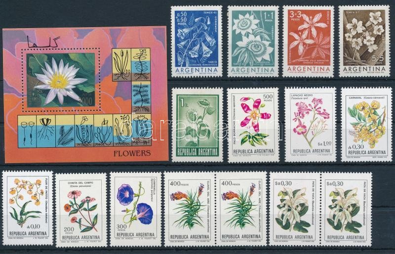 1960-1997 Virág motívum 3 sor + 1 blokk + 22 klf önálló érték, 1960-1997 Flower 3 sets + 1 block + 22 stamps