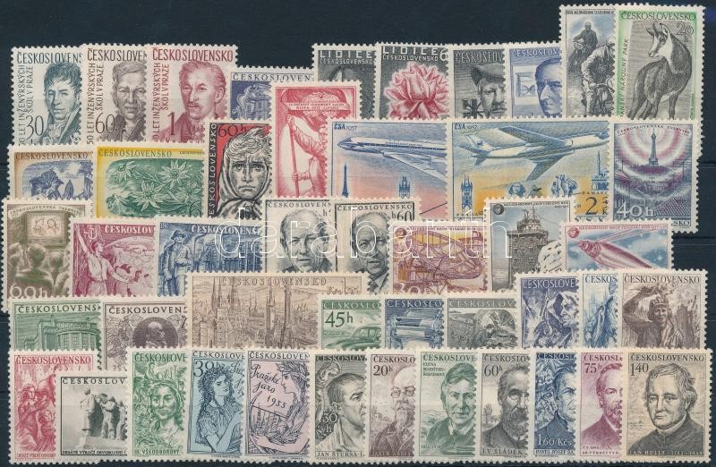 1955-1957 14 set + 8 stamps, 1955-1957 14 klf sor + 8 klf önálló érték