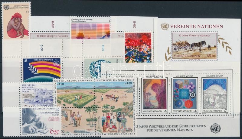 1985-1986 13 klf bélyeg + 2 klf blokk, 1985-1986 13 stamps + 2 blocks