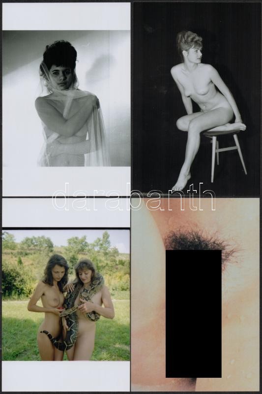 cca 1973 Bugyiban, de főleg anélkül, szolidan erotikus fényképek, 13 db vintage negatívról készült mai nagyítások, 15x10 cm  / 13 erotic photos, 15x10 cm