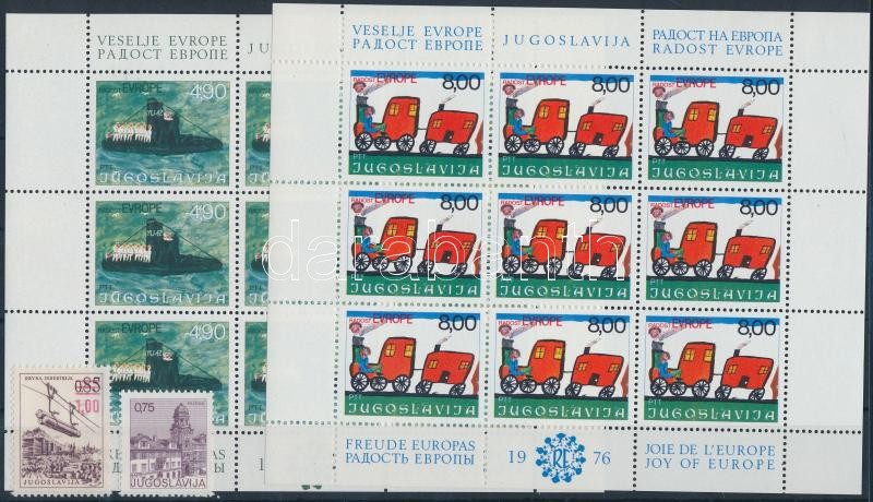 1976-1977 6 klf kisív + 6 önálló érték 3 stecklapon, 1976-1977 6 minisheet + 6 stamps