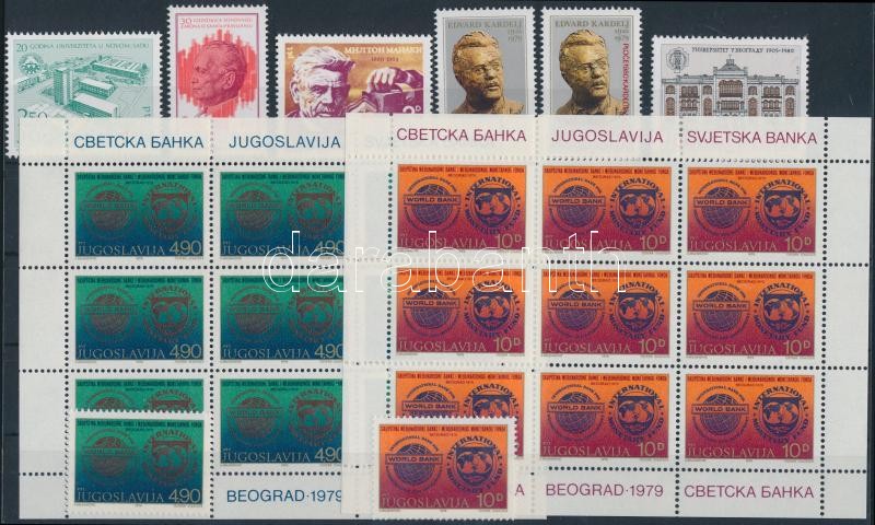 1979-1980 1 sor + 5 kisív + 13 klf önálló érték 3 stecklapon, 1979-1980 1 set + 5 minisheet + 13 stamps