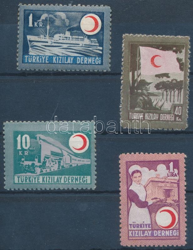 Kényszerfelár bélyeg háborús sérültek sor 4 értéke, Compulsory surtax stamp, war wounded set 4 values