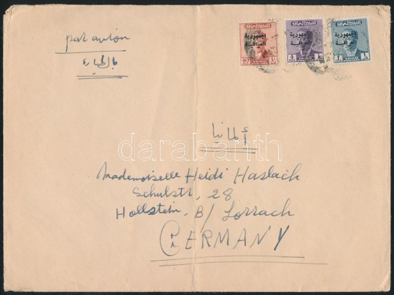 ~1960 Levél Hivatalos bérmentesítéssel Németországba, ~1960 Cover with Official franking to Germany