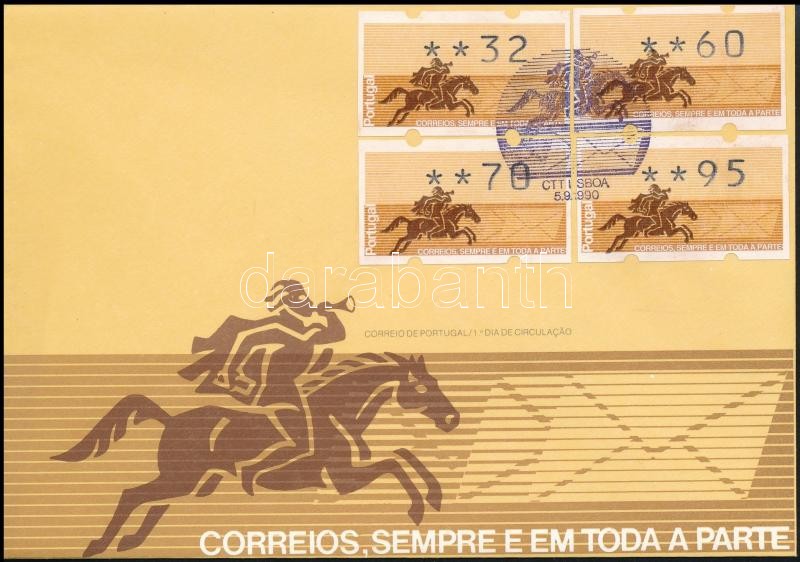 4 db automatabélyeg FDC-n, 4 automatic stamps FDC