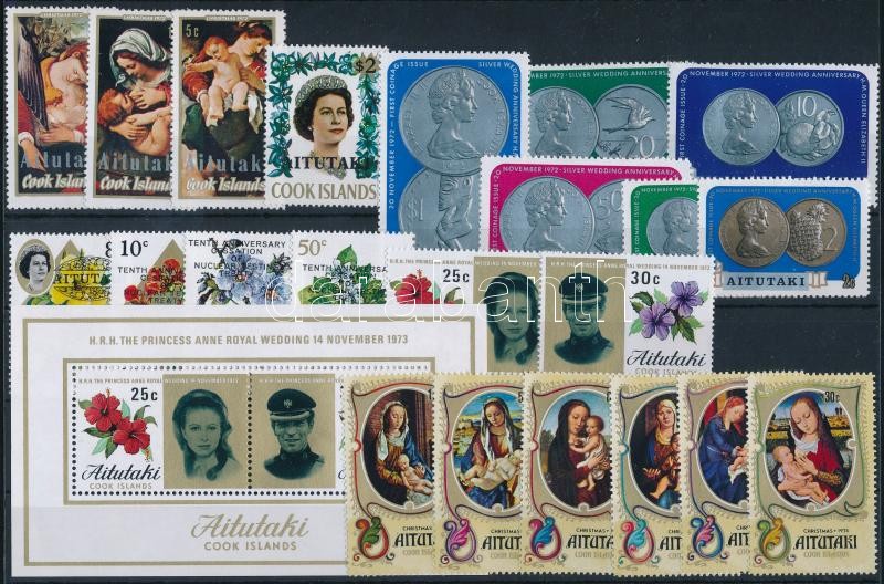 1972-1974 22 klf bélyeg + blokk, 1972-1974 22 stamps + block