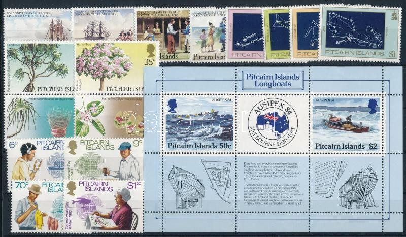 1983-1984 16 klf bélyeg + blokk, 1983-1984 16 stamps + block