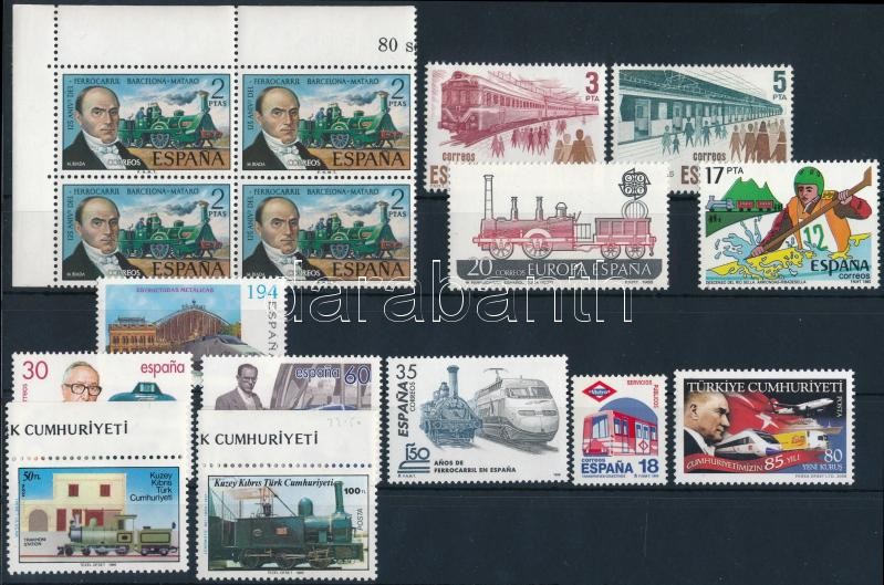 1948-2008 Railway 2 sets + 27 stamps, 1948-2008 Vasút motívum 2 sor + 27 klf önálló érték 2 stecklapon