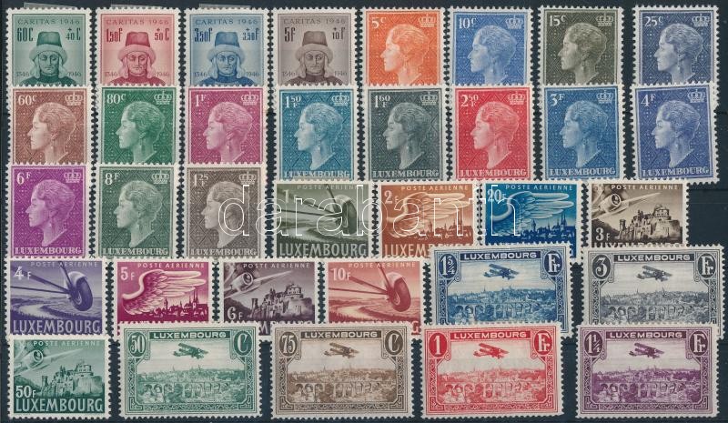Luxemburg 1931-1949 34 stamps, Luxemburg 1931-1949 34 db bélyeg, közte teljes sorok