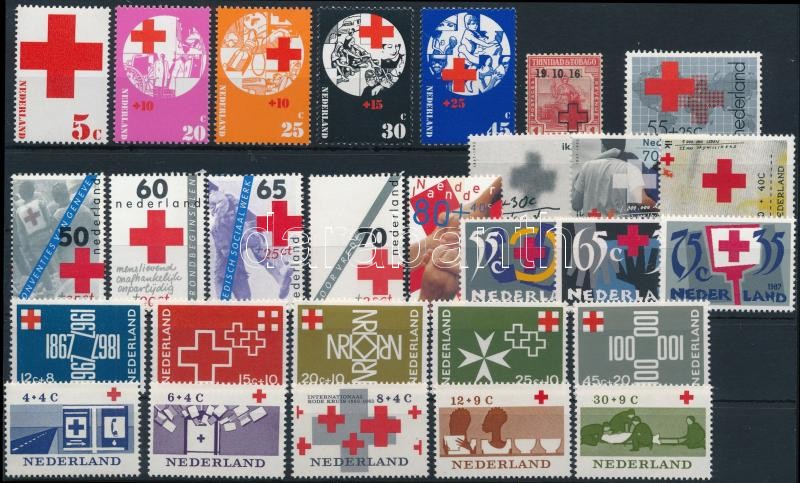 1915-1997 Red Cross 6 sets + 3 stamps, 1915-1997 Vöröskereszt motívum 6 klf sor + 3 db önálló érték