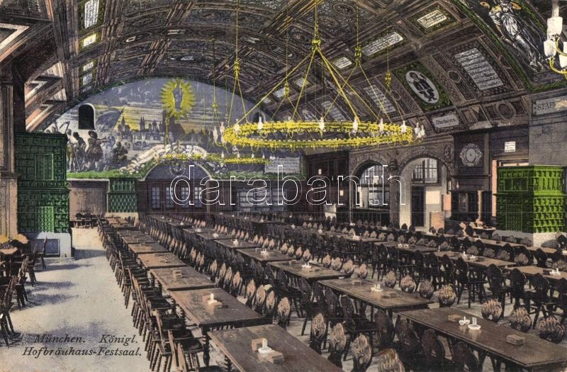 München, Munich; Königl. Hofbräuhaus-Festsaal / beer hall interior (wet corner)