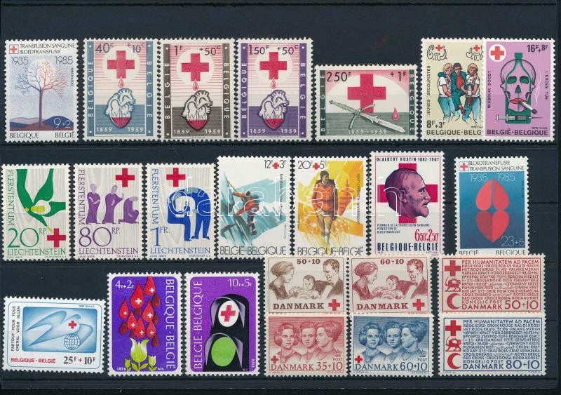 1959-1985 Vöröskereszt motívum 7 klf sor + 8 klf önálló érték, 1959-1985 Red Cross 7 sets + 8 stamps