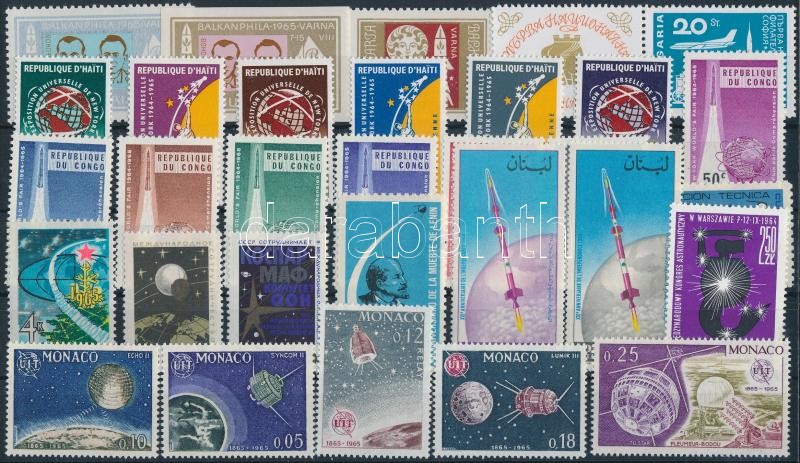 1964-1965 Űrutazás, űrkutatás 31 klf bélyeg, közte sorok, 1964-1965 Space travel, space research 31 stamps