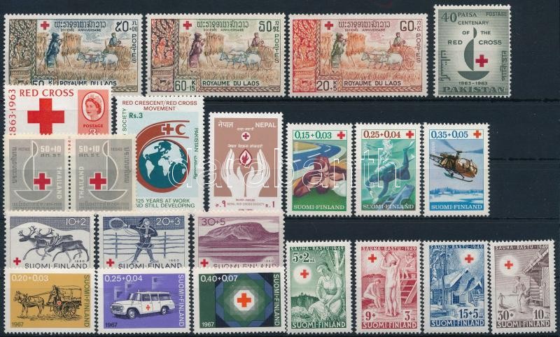 1949-1988 Vöröskereszt motívum 7 klf sor + 4 db önálló érték, 1949-1988 Red Cross motive 7 sets + 4 diff stamps