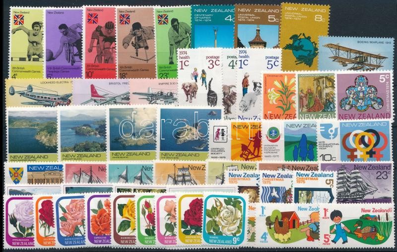 1974-1975 51 klf bélyeg, csaknem a teljes két évfolyam kiadásai, 1974-1975 51 stamps, almost two full-year editions