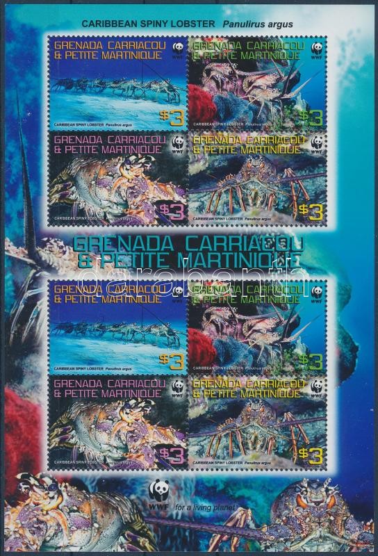 WWF: Karibi languszta kis ív, WWF: Caribbean crawfish minisheet