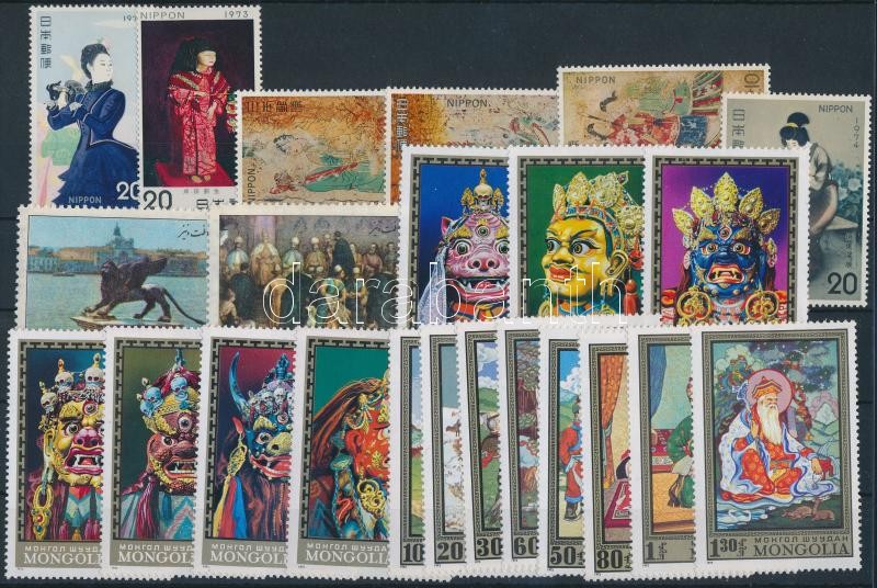 Painting motive 1972-1974 4 sets + 3 diff stamps, Festmény motívum 1972-1974 4 klf sor + 3 klf önálló érték