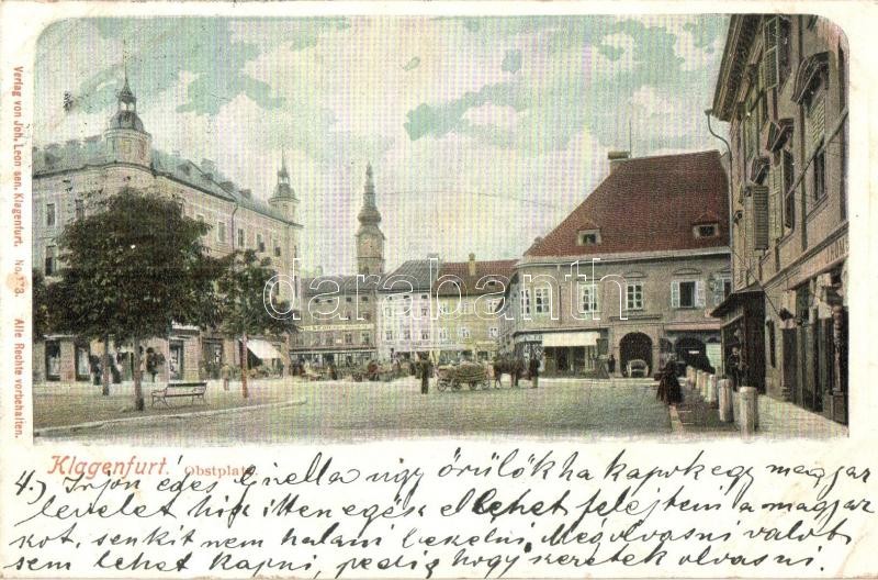 Klagenfurt, Obstplatz / square, shops