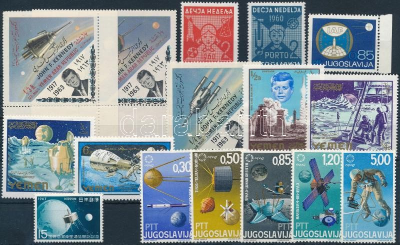 1960 - 1967 Space research 16 stamps, 1960 - 1967 Űrkutatás 16 klf bélyeg