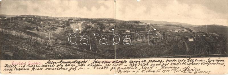 Gyalár, Ghelari; Vaskő bánya / iron mine, panorama card (hajtásnál