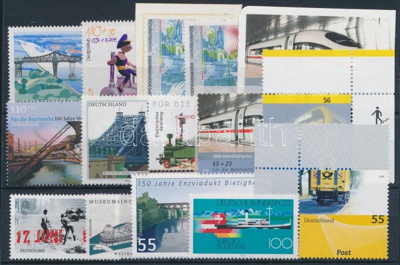 1993-2009 Vasút motívum 15 db klf bélyeg, közte ívsarki és öntapadós bélyegek, 1993-2009 Railway motive 15 stamps, with corner and self-adhesive stamps