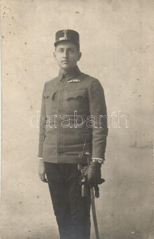 WWI K.u.K. military, Lieutenant before inauguration in Vienna (Wien), photo (pinhole), 1917 Bécs, hadnagy tisztté avatás előtt (pinhole)