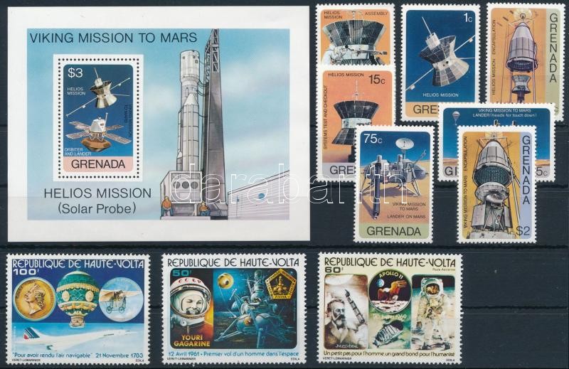 1969-1976  Űrkutatás 2 klf sor + 1 blokk, 1969-1976 Space Flight 2 sets + 1 block