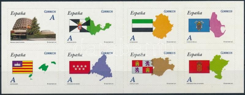 Autonomous districts self-adhesive stamp-booklet sheet, Autonóm körzetek öntapadós bélyegfüzetlap
