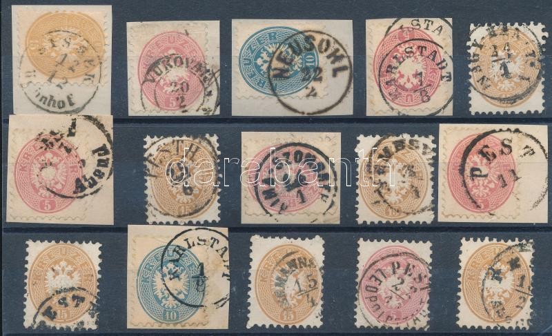 15 stamps with readable cancellations, 15 db bélyeg szép/ olvasható bélyegzésekkel