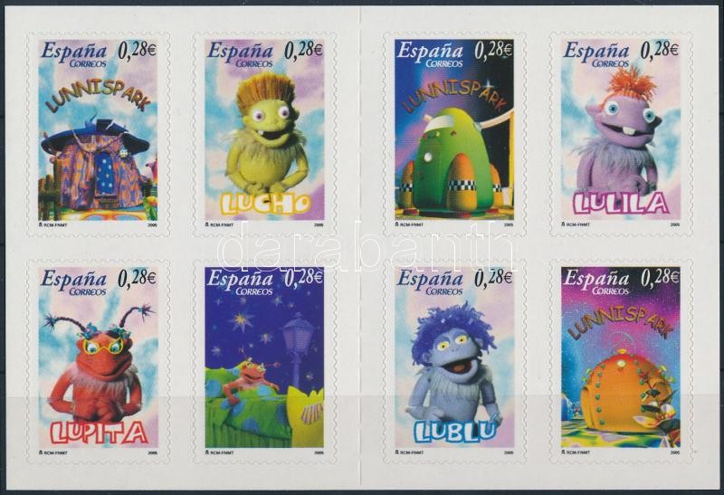 Gyermekekért, mesefigurák öntapadós bélyegfüzet, For children, cartoon figures self-adhesive stamp booklet