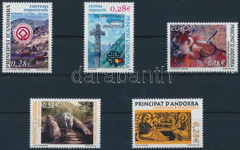 5 különféle bélyeg, 5 different stamps