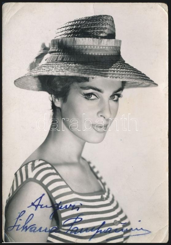 Silvana Pampanini (1925-2016) olasz színésznő aláírása őt magát ábrázoló fotón