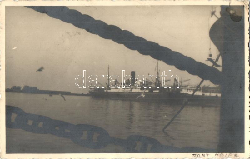 1937 Haifa, port, steamships, Silbiger photo